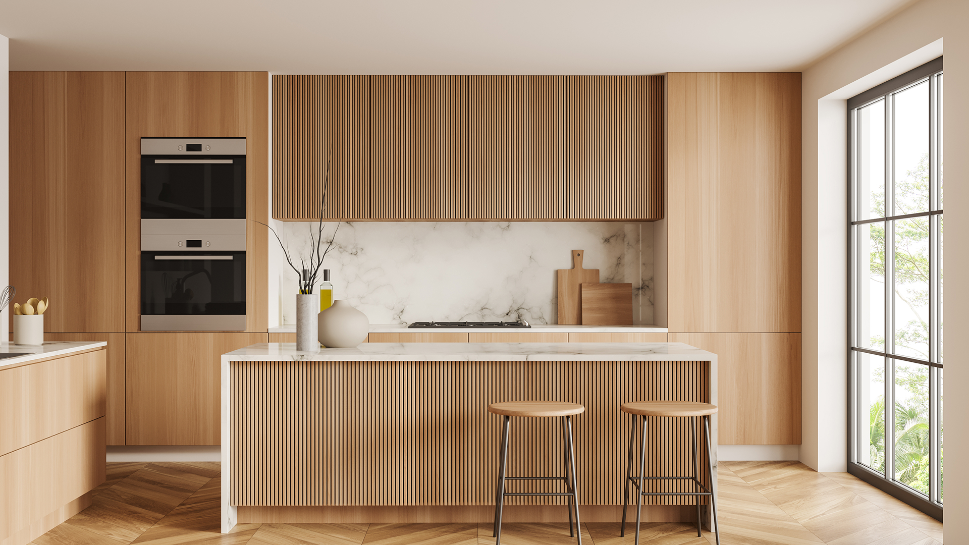 Vue d'une cuisine optimisé grâce au feng shui