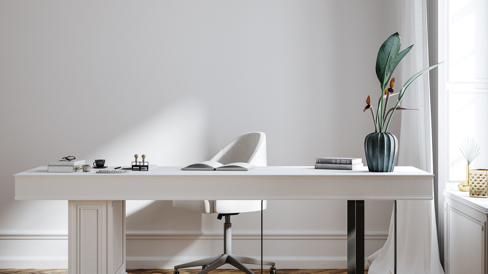 un bureau lumineux optimisé pour le fengshui