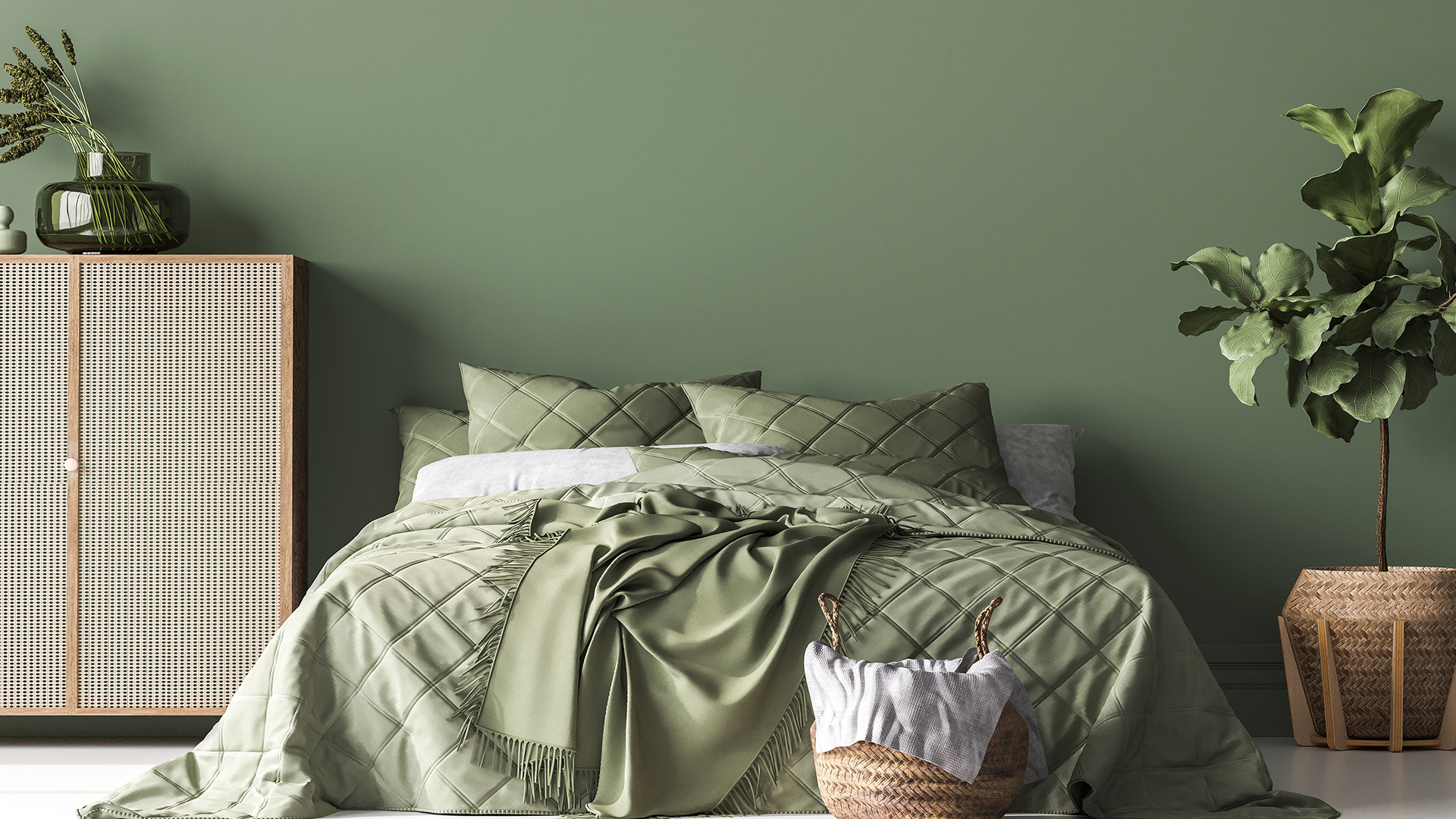 une chambre verte bien agréable optimisé grâce au fengshui de bruno barroso