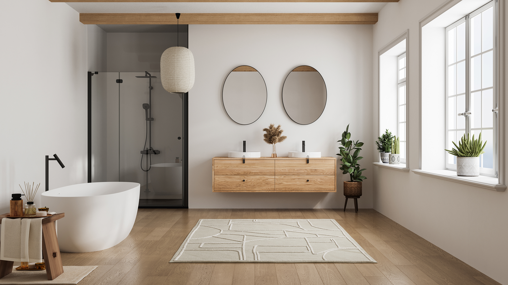 salle de bain lumineuse optimisé pour le fengshui