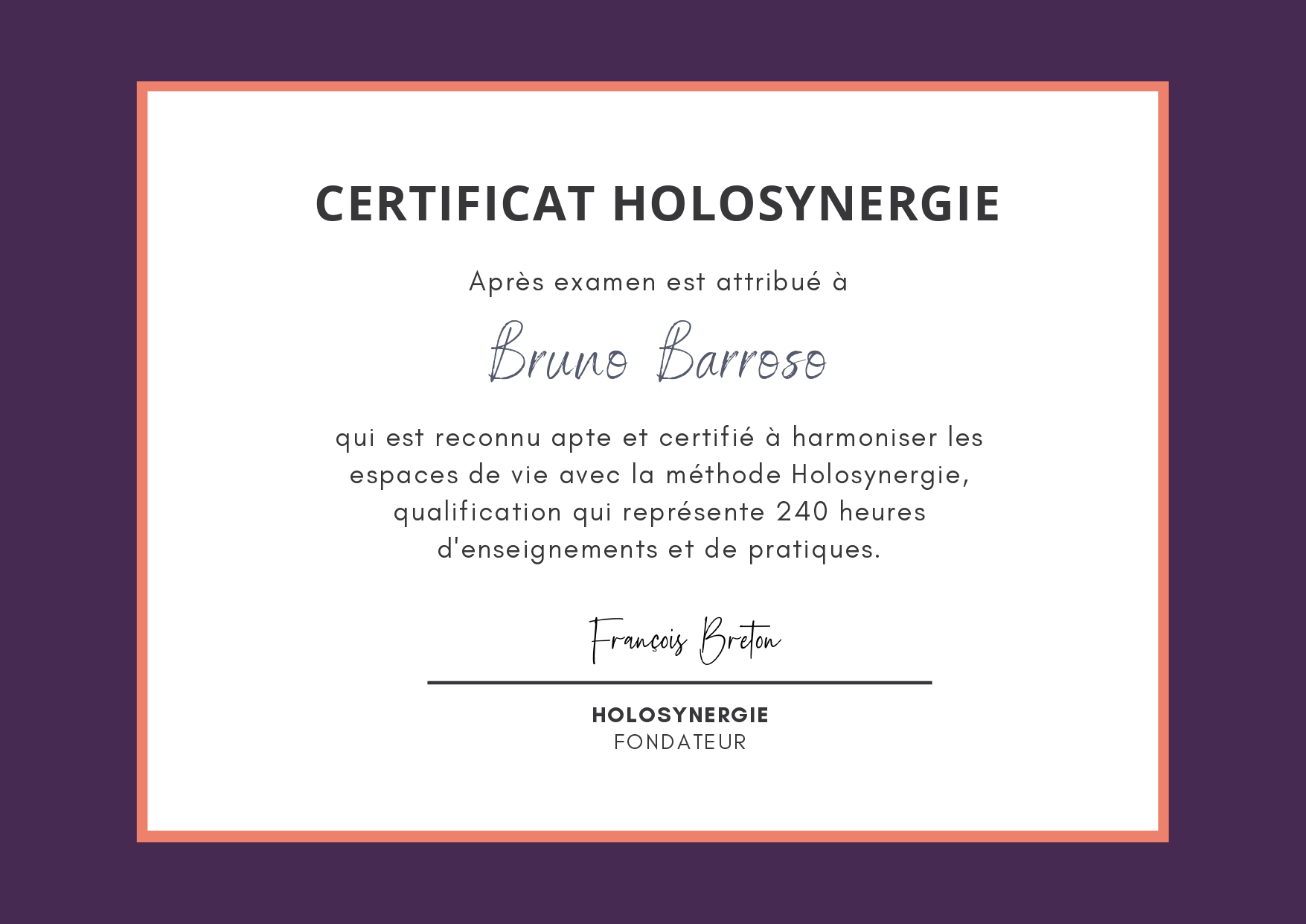 Diplôme fengshui Barroso